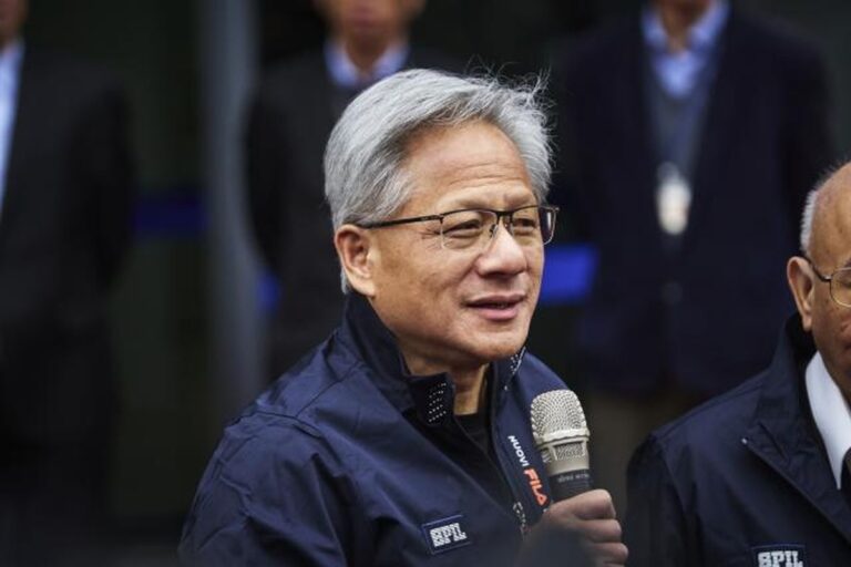 Nvidia CEO Jensen Huang speaks at a public event, following the announcement of Nvidia’s $500 billion U.S. AI infrastructure investment plan.
