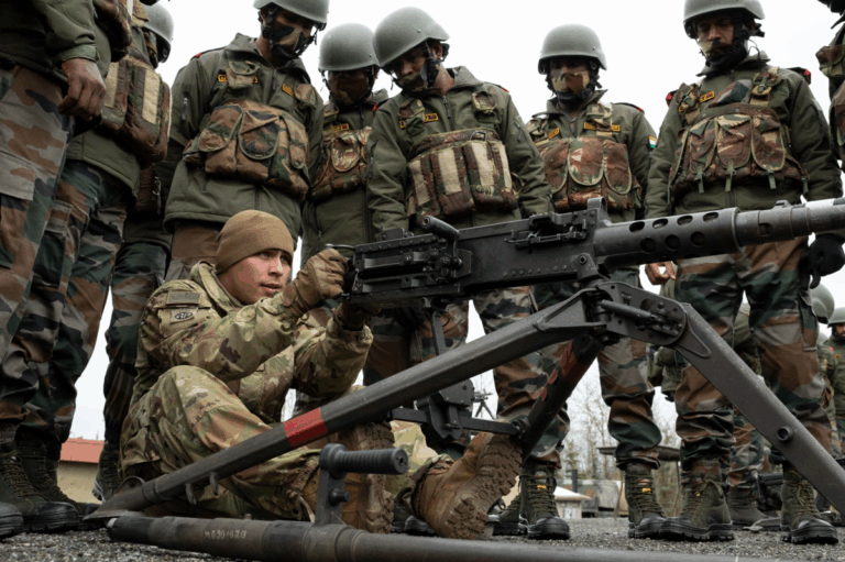 Soldiers receive training during India’s largest anti-Naxal operation near the Chhattisgarh-Telangana border.