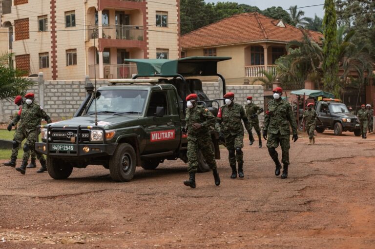 Ugandan military officers on patrol during ongoing authoritarian shift in Africa